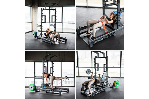 STOJAK MULTIFUNKCYJNY Z PLATFORMĄ DO PODNOSZENIA CIĘŻARÓW I HIP THRUST SMP01 /HMS STOJAK MULTIFUNKCYJNY Z PLATFORMĄ DO PODNOSZENIA CIĘŻARÓW I HIP THRUST SMP01 /HMS