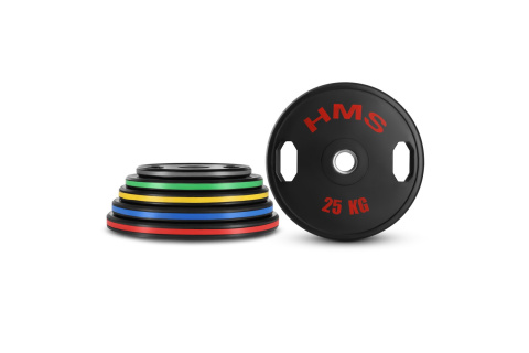 ZESTAW TALERZY OLIMPIJSKICH OGUMOWANYCH 2 X 5 - 25 KG TOG (150 KG) /HMS ZESTAW TALERZY OLIMPIJSKICH OGUMOWANYCH 2 X 5 - 25 KG TOG (150 KG) /HMS
