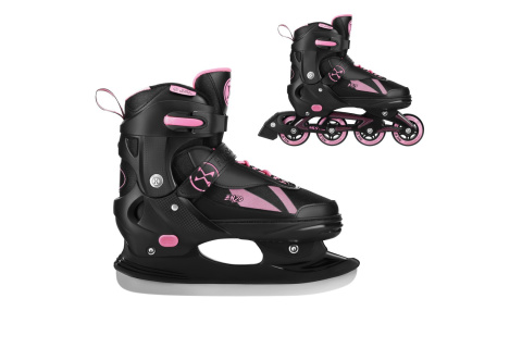 ŁYŻWOROLKI 2W1 ENZO RÓŻOWE ROZM. M(36-39) Z WYM. PŁOZĄ /NILS EXTREME