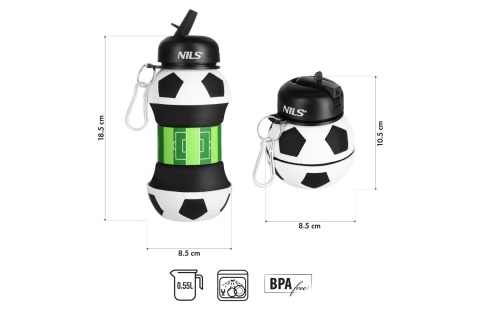 BUTELKA SPORTOWA SKŁADANA 550ML FOOTBALL NC4104 /NILS BUTELKA SPORTOWA SKŁADANA 550ML FOOTBALL NC4104 /NILS