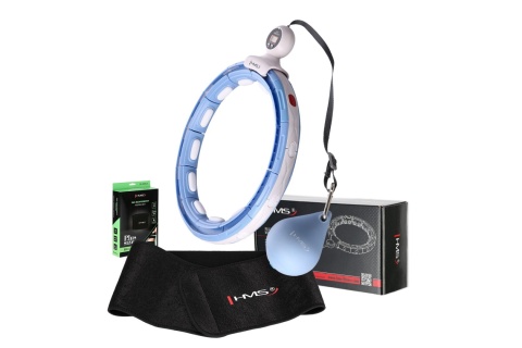 HULA HOP MAGNETYCZNY Z LICZNIKIEM BLUE HHM15 + PAS BR163 BLACK PLUS SIZE ZESTAW /HMS