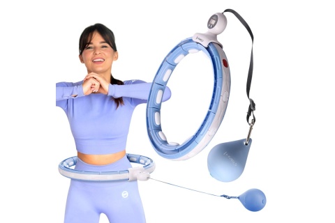 HULA HOP MAGNETYCZNY Z LICZNIKIEM BLUE HHM15 + PAS BR163 BLACK PLUS SIZE ZESTAW /HMS