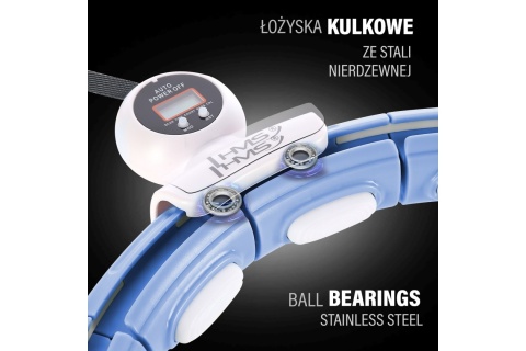 HULA HOP MAGNETYCZNY Z LICZNIKIEM BLUE HHM15 + PAS BR163 BLACK PLUS SIZE ZESTAW /HMS