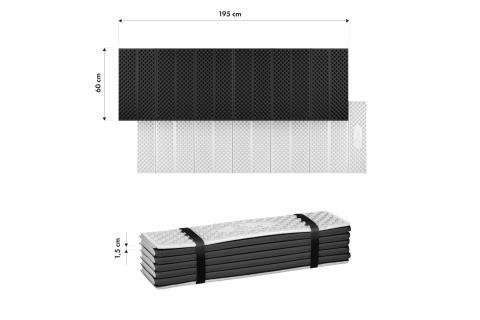 KARIMATA SKŁADANA TURYSTYCZNA Z PODBICIEM ALUMINIOWYM + XPE 195 CM CZARNA NC17103 /NILS CAMP KARIMATA SKŁADANA TURYSTYCZNA Z PODBICIEM ALUMINIOWYM + XPE 195 CM CZARNA NC17103 /NILS CAMP