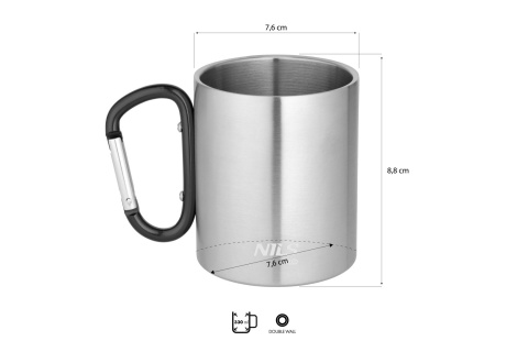 KUBEK KEMPINGOWY Z KARABIŃCZYKIEM 300 ML STAL NIERDZEWNA CZARNY NC17110 /NILS CAMP KUBEK KEMPINGOWY Z KARABIŃCZYKIEM 300 ML STAL NIERDZEWNA CZARNY NC17110 /NILS CAMP