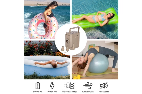 MATERAC DWUOSOBOWY KING SIZE ZIELONY + POMPKA ELEKTRYCZNA NC2808 /NILS CAMP