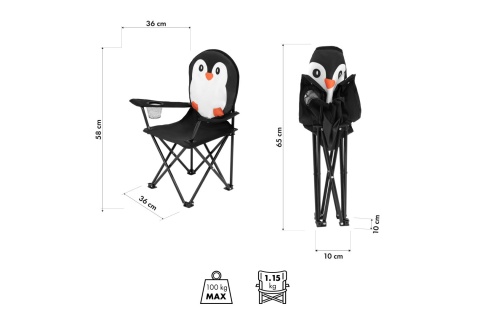 KRZESŁO SKŁADANE PINGWIN NILS NC3305 /FUN