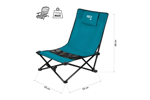 KRZESŁO PLAŻOWE NIEBIESKO CZARNE NC3306 /NILS CAMP