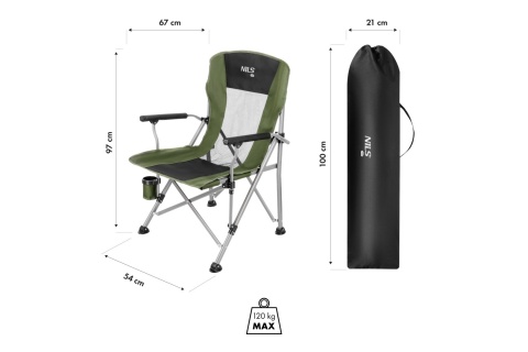 KRZESŁO TURYSTYCZNE ZIELONE NC3701 /NILS CAMP