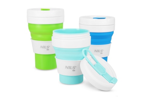 KUBEK SILIKONOWY SKŁADANY 355ML MIĘTOWY NC4103 /NILS CAMP