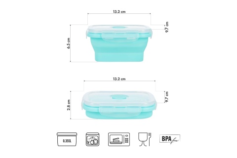POJEMNIK/LUNCH BOX SKŁADANY MIĘTOWY 355ML NC4105 /NILS CAMP