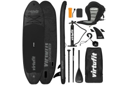 DESKA SUP CZARNA - Z SIEDZENIEM KAJAKOWYM, AKCESORIAMI I TORBĄ DO NOSZENIA - CRUISER 305 /VIRTUFIT