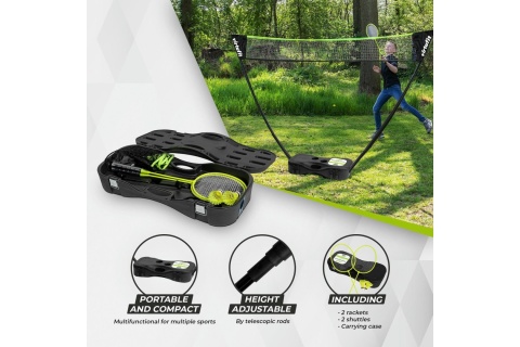 ZESTAW DO BADMINTONA I TENISA PRZENOŚNY 2W1 /VIRTUFIT ZESTAW DO BADMINTONA I TENISA PRZENOŚNY 2W1 /VIRTUFIT