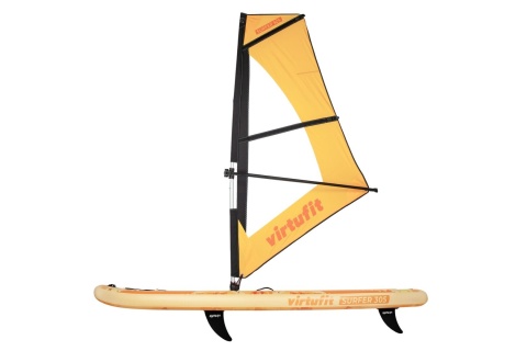 DESKA SUP POMARAŃCZOWA - Z ŻAGLEM WIATROWYM I AKCESORIAMI - SURFER 305 /VIRTUFIT