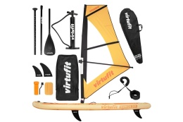 DESKA SUP POMARAŃCZOWA - Z ŻAGLEM WIATROWYM I AKCESORIAMI - SURFER 305 /VIRTUFIT