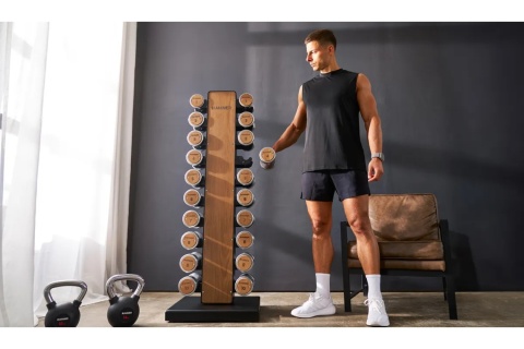 HANTLE DREWNIANO-STALOWE 1-10 KG ZESTAW Z STOJAKIEM /HAMMER