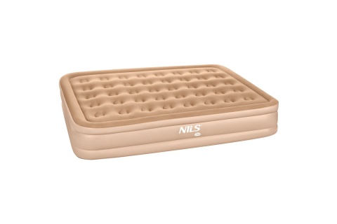 MATERAC DWUOSOBOWY KING SIZE BEŻOWY + POMPKA ELEKTRYCZNA NC2808 /NILS CAMP